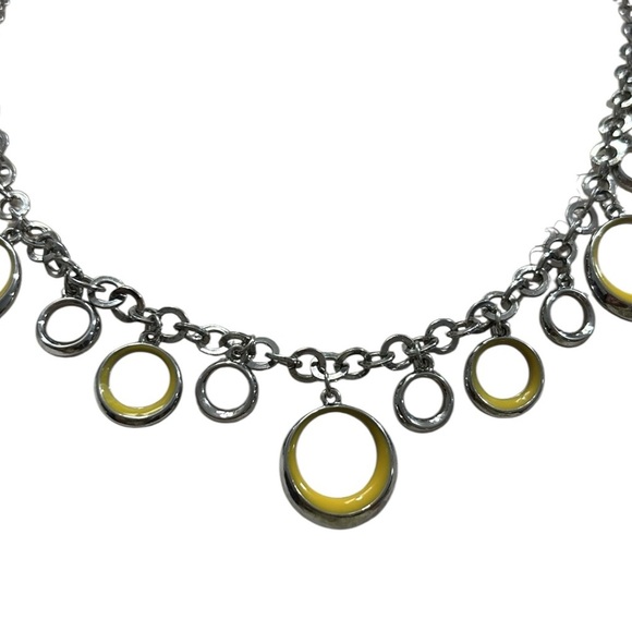 Charming Charlie Vintage Silver and Yellow Necklace - Picture 2 of 3